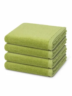Vossen Heimtextilien*Handtuchset 4-teilig - Vegan Life grün uni