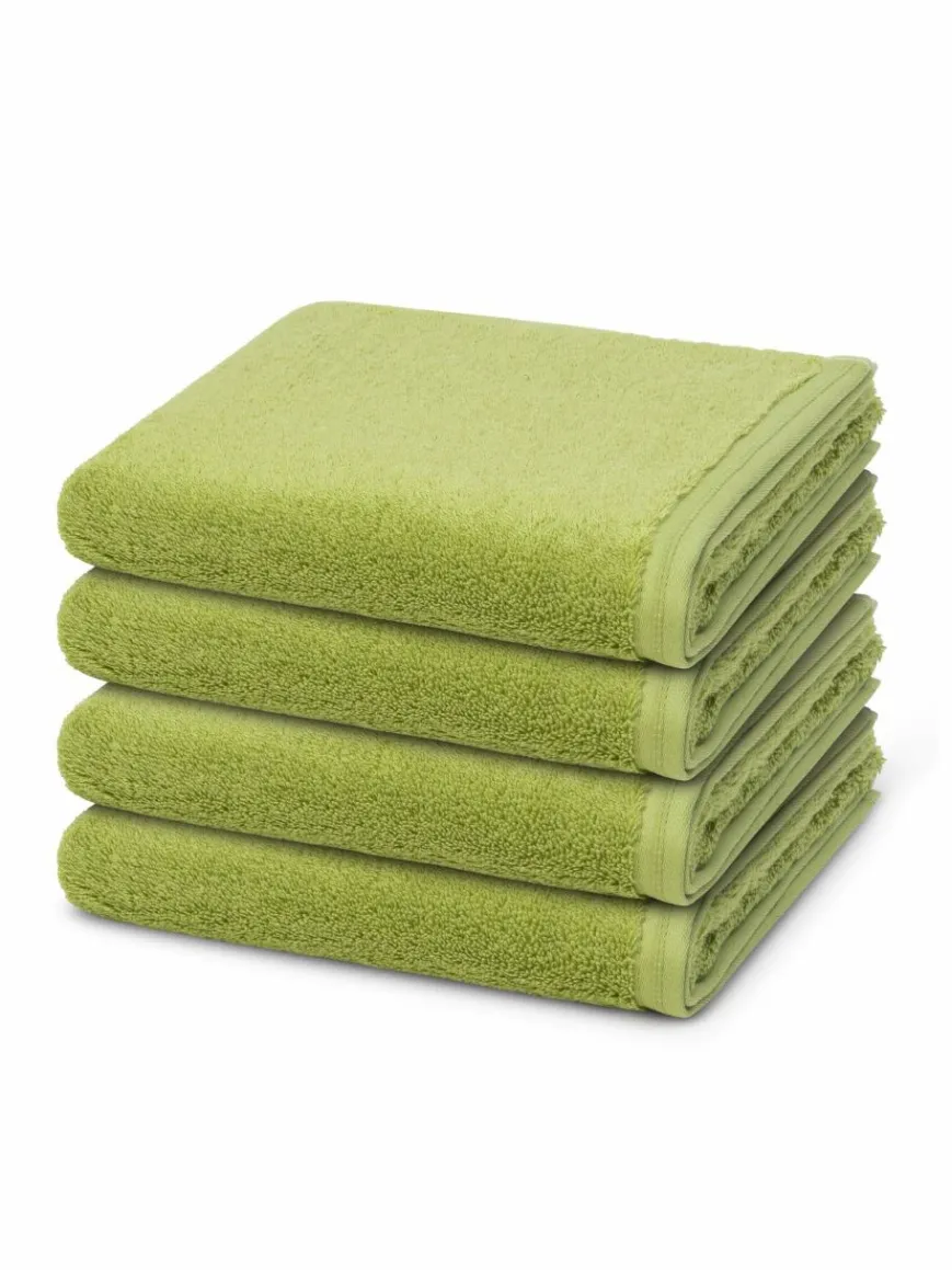 Vossen Heimtextilien*Handtuchset 4-teilig - Vegan Life grün uni