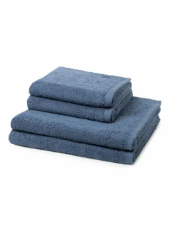 Ross Heimtextilien*Handtuchset 4-teilig - Vita blau uni