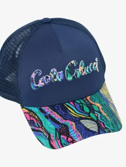 Carlo Colucci Mützen & Hüte*Herren, Unisex Trucker Cap - Dieghi blau gemustert