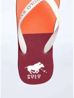 Polo Sylt Zehentrenner*Unisex Beach-Sandals rot gemustert