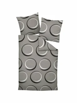 Janine Heimtextilien*Unisex Bettwäsche 1er Pack taupe gemustert