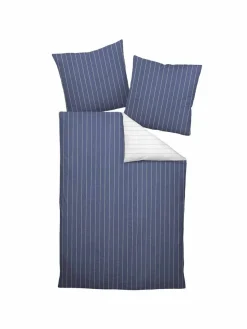 Janine Heimtextilien*Unisex Bettwäsche 1er Pack blau gemustert