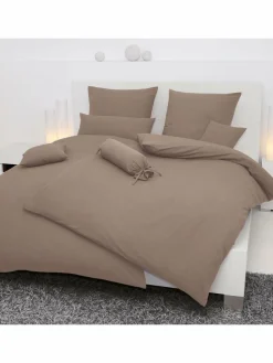 Janine Heimtextilien*Unisex Bettwäsche 1er Pack taupe uni