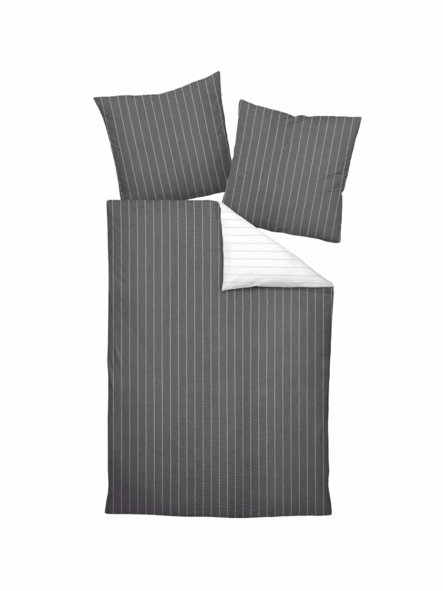 Janine Heimtextilien*Unisex Bettwäsche 1er Pack grau gemustert