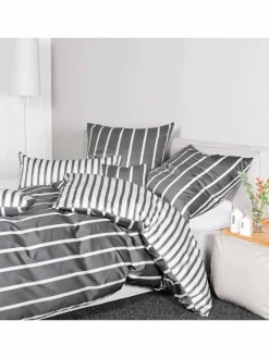 Janine Heimtextilien*Unisex Bettwäsche 1er Pack mehrfarbig gestreift