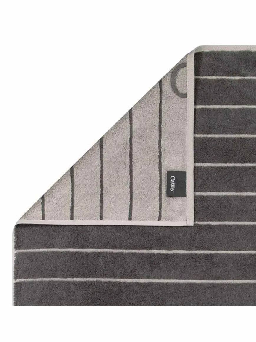 Cawö Heimtextilien*Unisex Duschtuch 1er Pack anthrazit gestreift