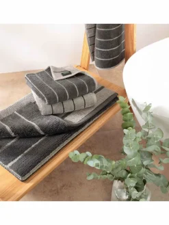 Cawö Heimtextilien*Unisex Duschtuch 1er Pack anthrazit gestreift