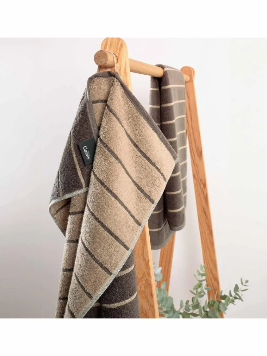 Cawö Heimtextilien*Unisex Duschtuch 1er Pack sand gestreift