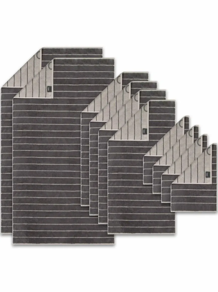 Cawö Heimtextilien*Unisex Handtuch 1er Pack, 10er Pack anthrazit gestreift