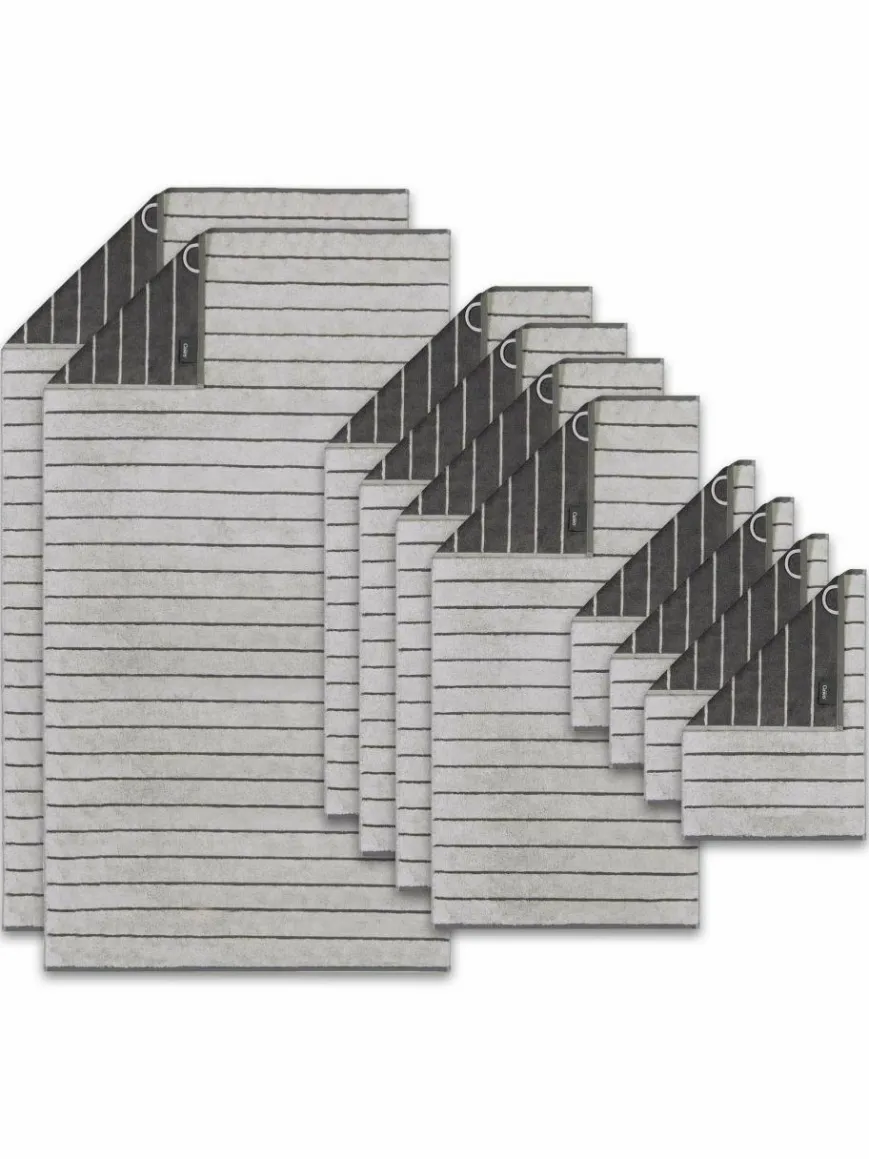 Cawö Heimtextilien*Unisex Handtuch 1er Pack, 10er Pack grau gestreift