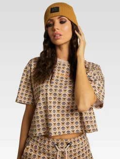 Carlo Colucci Mützen & Hüte*Unisex Schiebermütze - Dallo gelb gemustert