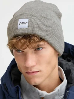 North Bend Mützen & Hüte*Unisex Strickmütze - NBLou hellgrau bedruckt